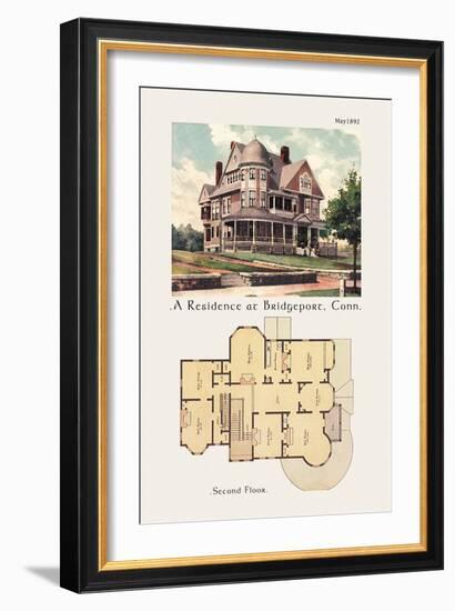 Residence at Bridgeport, Connecticut-null-Framed Art Print