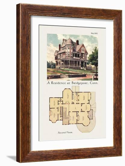 Residence at Bridgeport, Connecticut-null-Framed Art Print