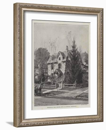 Residence of Mrs Beecher Stowe at Hartford, Connecticut-null-Framed Giclee Print