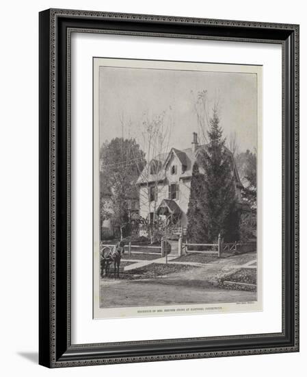 Residence of Mrs Beecher Stowe at Hartford, Connecticut-null-Framed Giclee Print