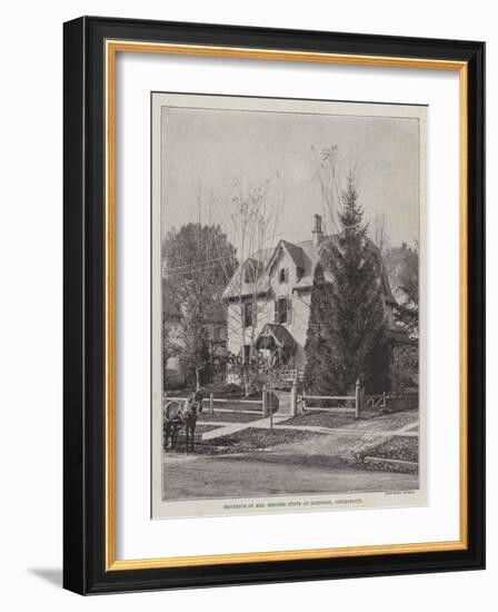 Residence of Mrs Beecher Stowe at Hartford, Connecticut-null-Framed Giclee Print