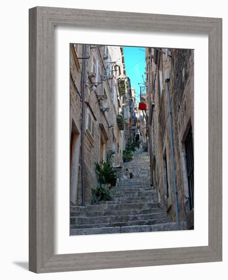 Residential Area off Main Street, Old Town, Dubrovnik, Croatia-Lisa S. Engelbrecht-Framed Photographic Print