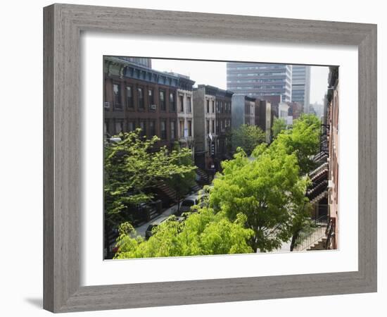 Residential Street, Harlem, New York City, New York, United States of America, North America-Christian Kober-Framed Photographic Print