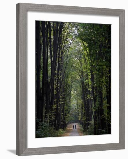 Residents of Moldova Walk Through a Park in Downtown Chisinau, Moldova-null-Framed Photographic Print