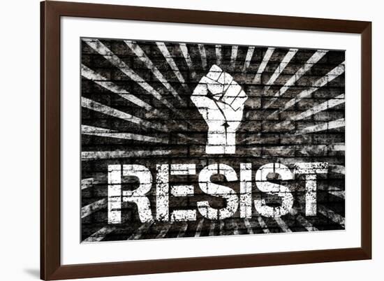 Resist Fist Political Graffiti-null-Framed Art Print