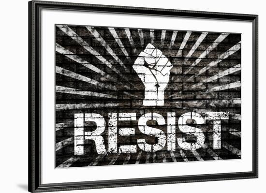 Resist Fist Political Graffiti-null-Framed Art Print