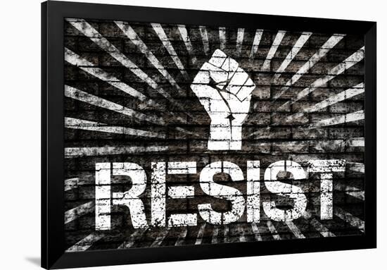 Resist Fist Political Graffiti-null-Framed Art Print