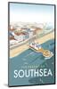 Resort of Southsea - Dave Thompson Contemporary Travel Print-Dave Thompson-Mounted Giclee Print