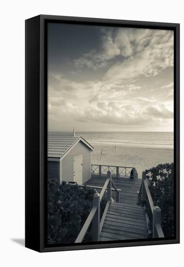 Resort on beach, Pink Sands Beach, Dunmore Town, Harbour Island, Eleuthera Island, Bahamas-null-Framed Premier Image Canvas