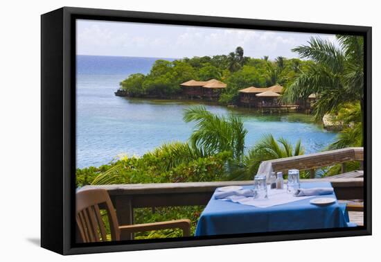 Resort on the Water, Roatan Island, Honduras-Keren Su-Framed Premier Image Canvas