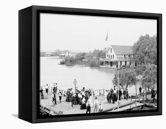 Resort, St. Clair Flats, Mich.-null-Framed Stretched Canvas