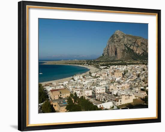 Resort Town View and Monte Monaco, San Vito Lo Capo, Sicily, Italy-Walter Bibikow-Framed Photographic Print