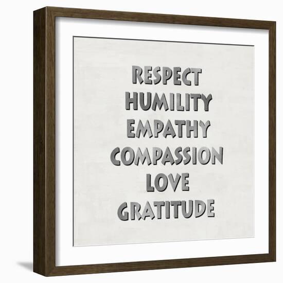 Respect Humility Empathy-Jamie MacDowell-Framed Art Print