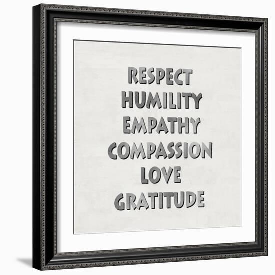 Respect Humility Empathy-Jamie MacDowell-Framed Art Print