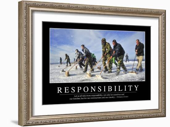 Responsibility: Inspirational Quote and Motivational Poster-null-Framed Premium Photographic Print