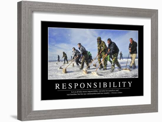 Responsibility: Inspirational Quote and Motivational Poster-null-Framed Premium Photographic Print