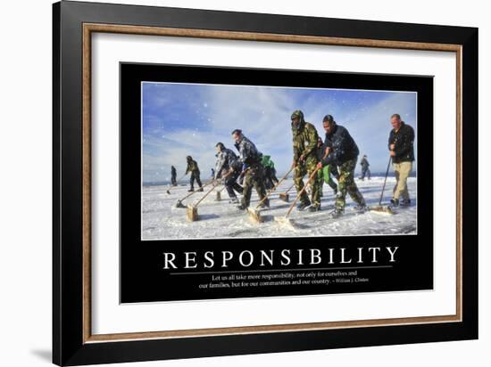 Responsibility: Inspirational Quote and Motivational Poster-null-Framed Photographic Print