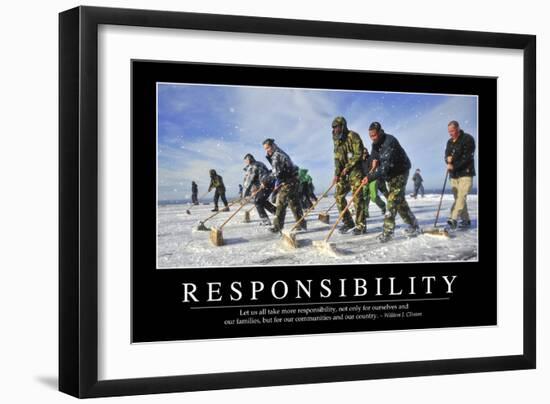 Responsibility: Inspirational Quote and Motivational Poster-null-Framed Photographic Print