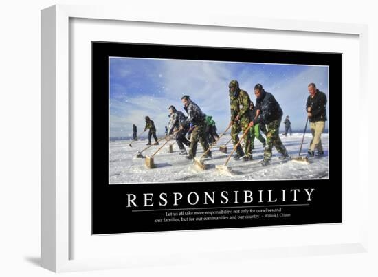 Responsibility: Inspirational Quote and Motivational Poster-null-Framed Photographic Print