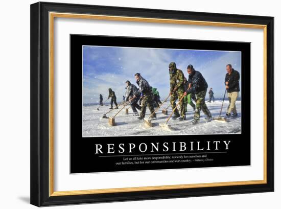 Responsibility: Inspirational Quote and Motivational Poster-null-Framed Photographic Print