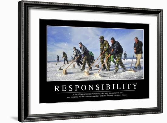 Responsibility: Inspirational Quote and Motivational Poster-null-Framed Photographic Print