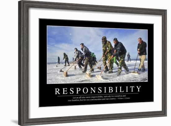 Responsibility: Inspirational Quote and Motivational Poster-null-Framed Photographic Print