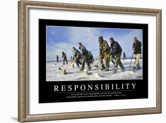 Responsibility: Inspirational Quote and Motivational Poster-null-Framed Photographic Print