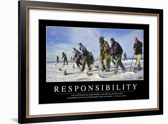 Responsibility: Inspirational Quote and Motivational Poster-null-Framed Photographic Print