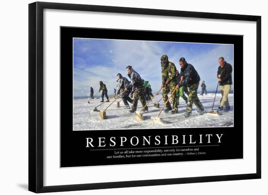 Responsibility: Inspirational Quote and Motivational Poster-null-Framed Photographic Print