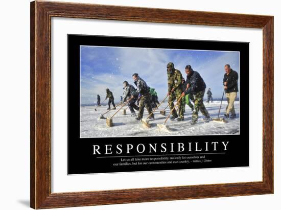 Responsibility: Inspirational Quote and Motivational Poster-null-Framed Photographic Print