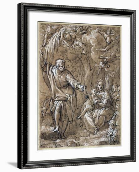 Rest on Flight into Egypt, by Federico Zuccari (Ca 1540-1609), Italy, 16th Century-null-Framed Giclee Print