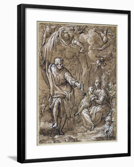 Rest on Flight into Egypt, by Federico Zuccari (Ca 1540-1609), Italy, 16th Century-null-Framed Giclee Print