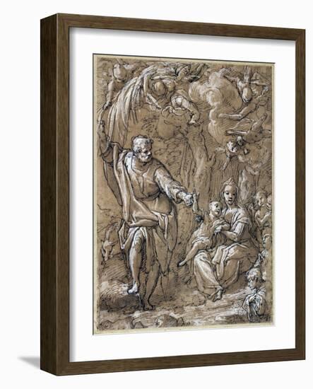 Rest on Flight into Egypt, by Federico Zuccari (Ca 1540-1609), Italy, 16th Century-null-Framed Giclee Print