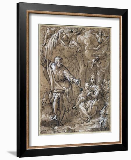 Rest on Flight into Egypt, by Federico Zuccari (Ca 1540-1609), Italy, 16th Century-null-Framed Giclee Print