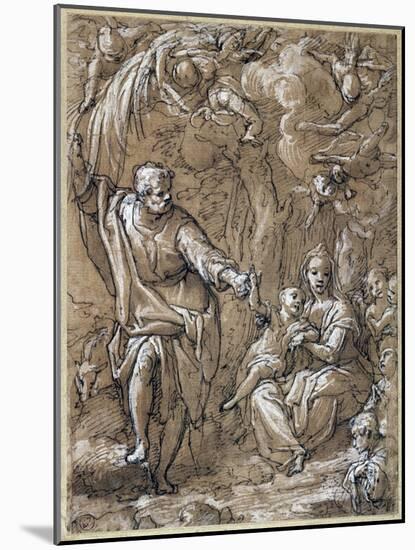 Rest on Flight into Egypt, by Federico Zuccari (Ca 1540-1609), Italy, 16th Century-null-Mounted Giclee Print