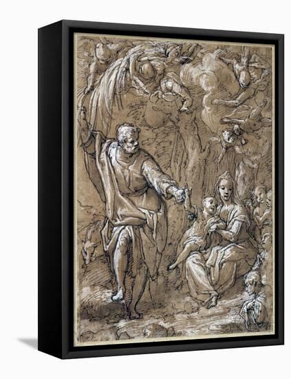 Rest on Flight into Egypt, by Federico Zuccari (Ca 1540-1609), Italy, 16th Century-null-Framed Premier Image Canvas