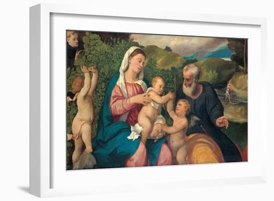 Rest on the Flight into Egypt, 1520s-Bonifacio Veronese-Framed Giclee Print