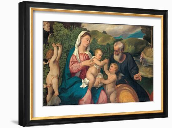 Rest on the Flight into Egypt, 1520s-Bonifacio Veronese-Framed Giclee Print