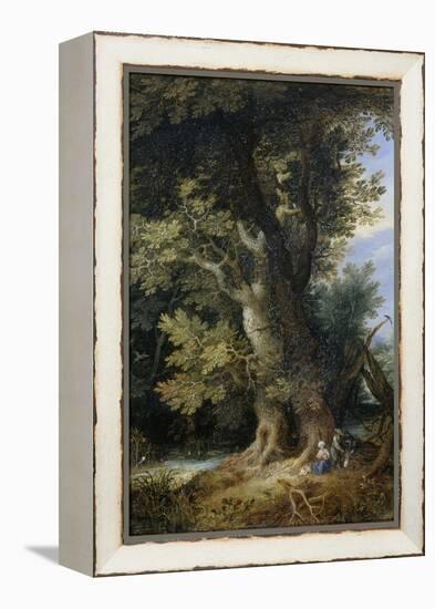 Rest on the Flight into Egypt, 1600-99-Jan the Younger Brueghel-Framed Premier Image Canvas