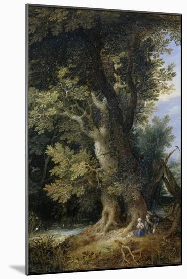 Rest on the Flight into Egypt, 1600-99-Jan the Younger Brueghel-Mounted Giclee Print