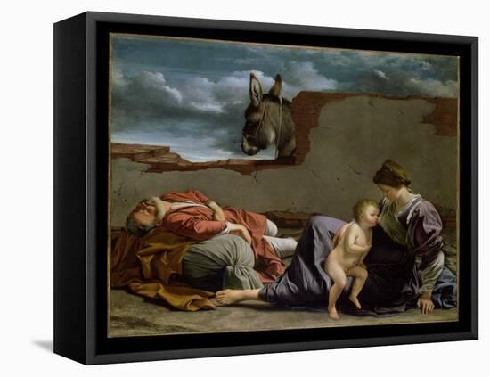 Rest on the Flight into Egypt, 1615-1621 (Oil on Canvas)-Orazio Gentileschi-Framed Premier Image Canvas