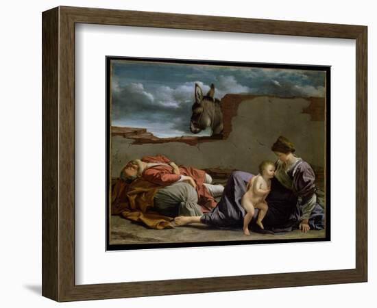 Rest on the Flight into Egypt, 1615-1621 (Oil on Canvas)-Orazio Gentileschi-Framed Giclee Print