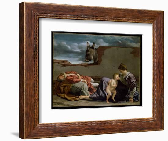Rest on the Flight into Egypt, 1615-1621 (Oil on Canvas)-Orazio Gentileschi-Framed Giclee Print