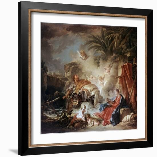 Rest on the Flight into Egypt, 1757-François Boucher-Framed Giclee Print