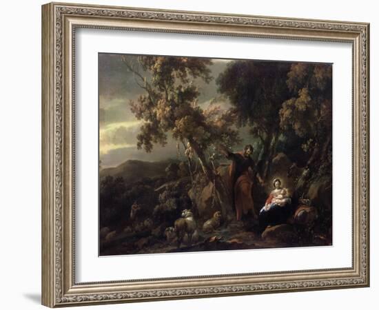 Rest on the Flight into Egypt, 17th Century-Nicolaes Berchem-Framed Giclee Print