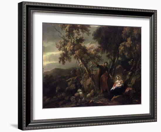 Rest on the Flight into Egypt, 17th Century-Nicolaes Berchem-Framed Giclee Print