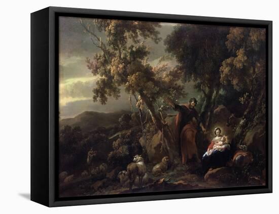 Rest on the Flight into Egypt, 17th Century-Nicolaes Berchem-Framed Premier Image Canvas