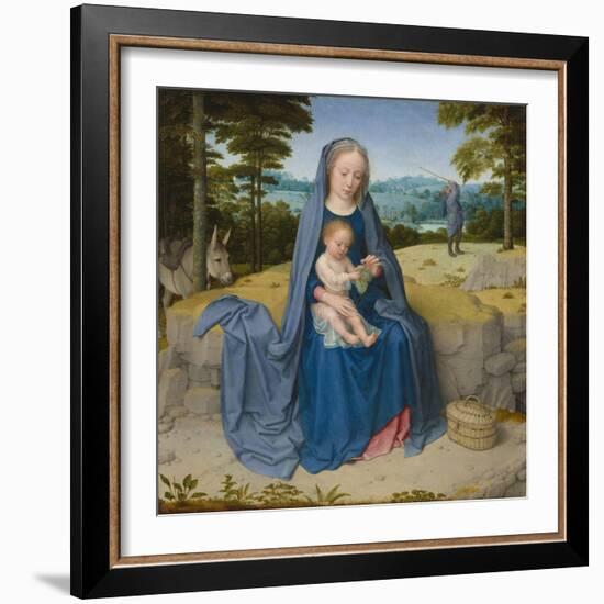 Rest on the Flight into Egypt, c.1510 (oil on panel)-Gerard David-Framed Giclee Print