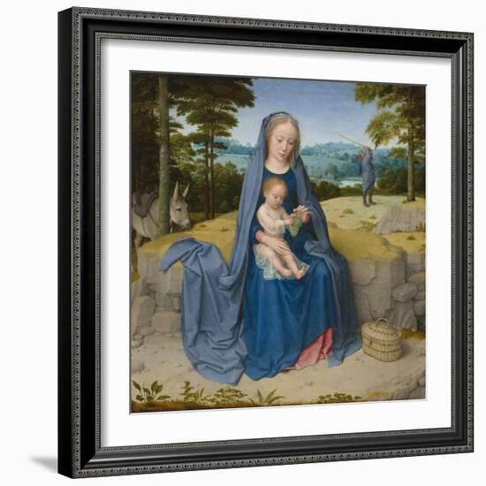 Rest on the Flight into Egypt, c.1510 (oil on panel)-Gerard David-Framed Giclee Print