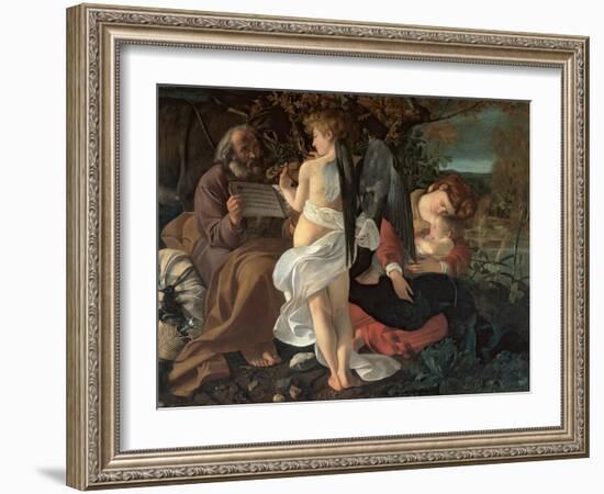 Rest on the Flight into Egypt, C.1603 (Oil on Canvas)-Michelangelo Merisi da Caravaggio-Framed Giclee Print